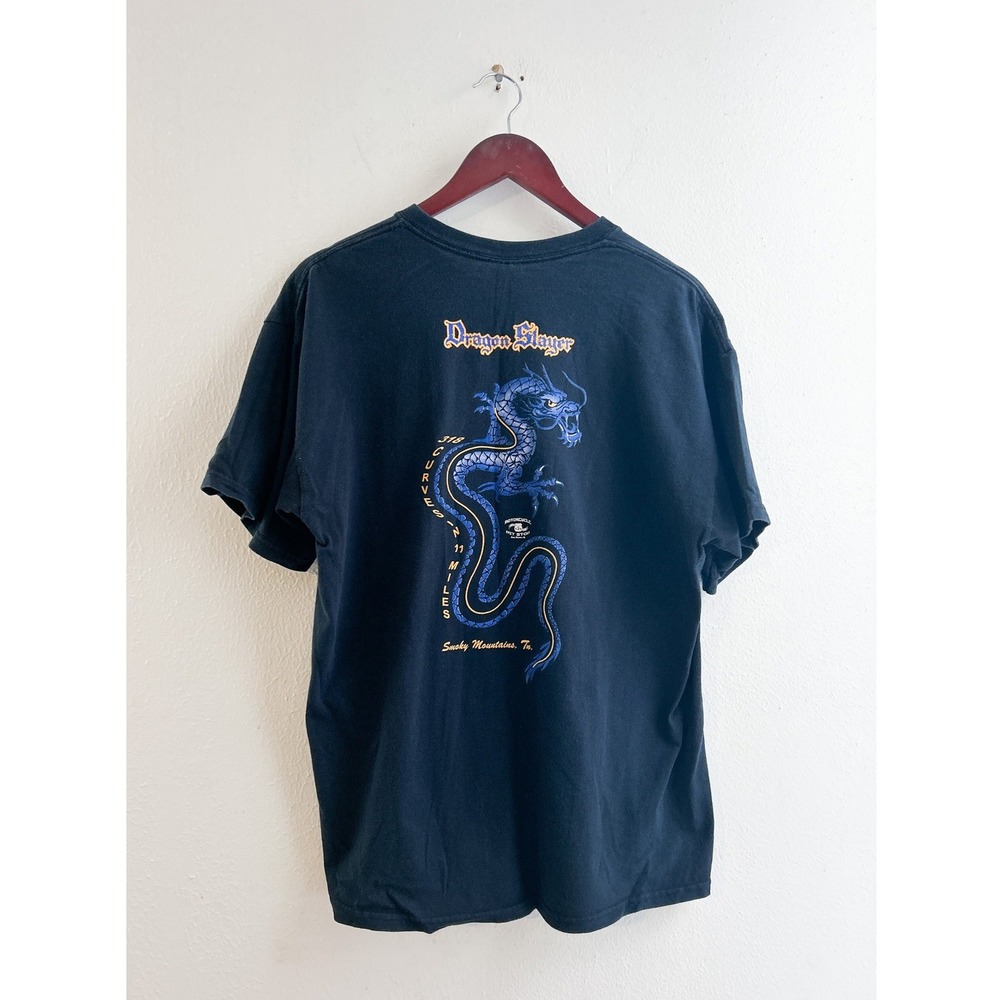 Vintage Y2K Tail of the Dragon Slayer Motorcycle T Shirt US 129 Smoky‎ Mountains